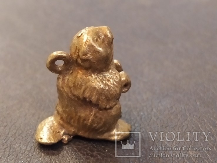 Барсук бронза брелок коллекционная миниатюра, фото №6