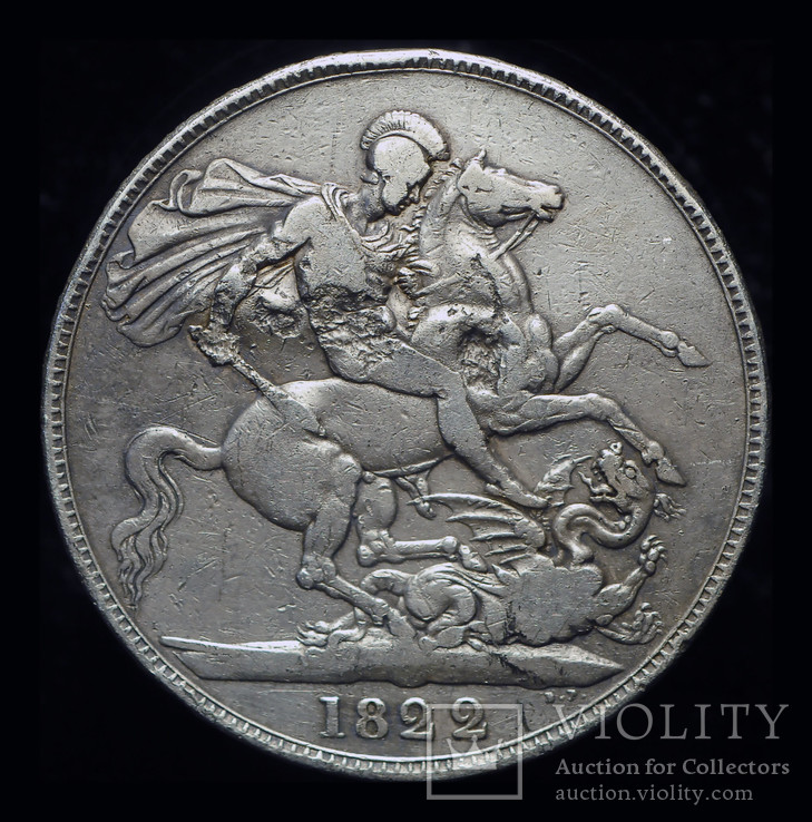 Великобритания крона 1822 серебро надчекан