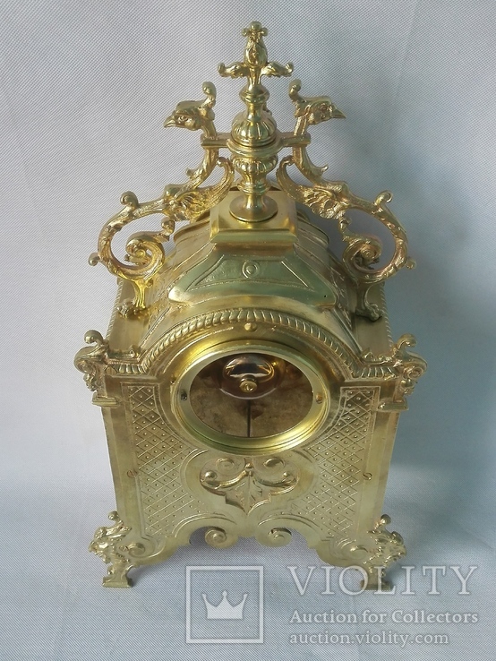 Большие 47,5 см бронзовые часы XIX века, фото №4
