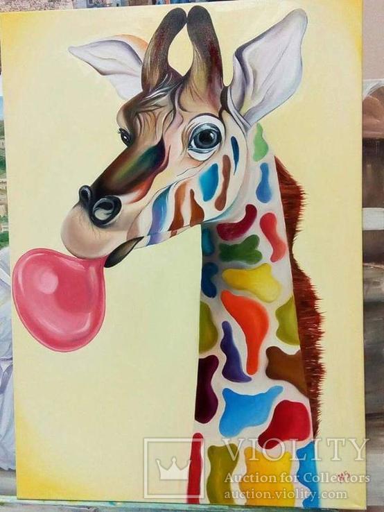 Картина "жираф", художник марина бабиенко, мастер рейки