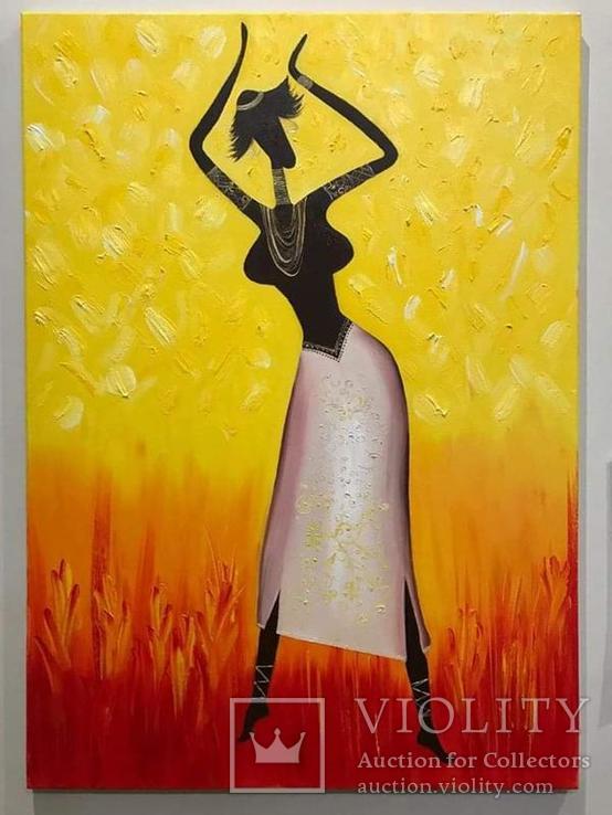 Картина "африканочка", художник марина бабиенко, мастер рейки
