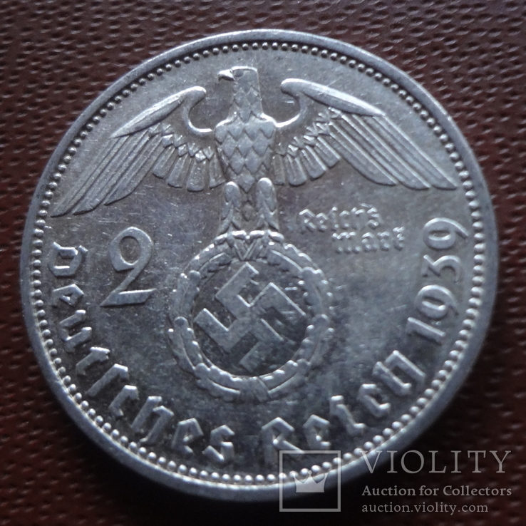 2 марки 1939   Германия  серебро   (М.7.26)~, фото №2