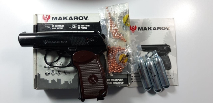 Пневматический пистолет Макаров PM 4.5мм (177) Германия+Пули+3 балона, фото №2