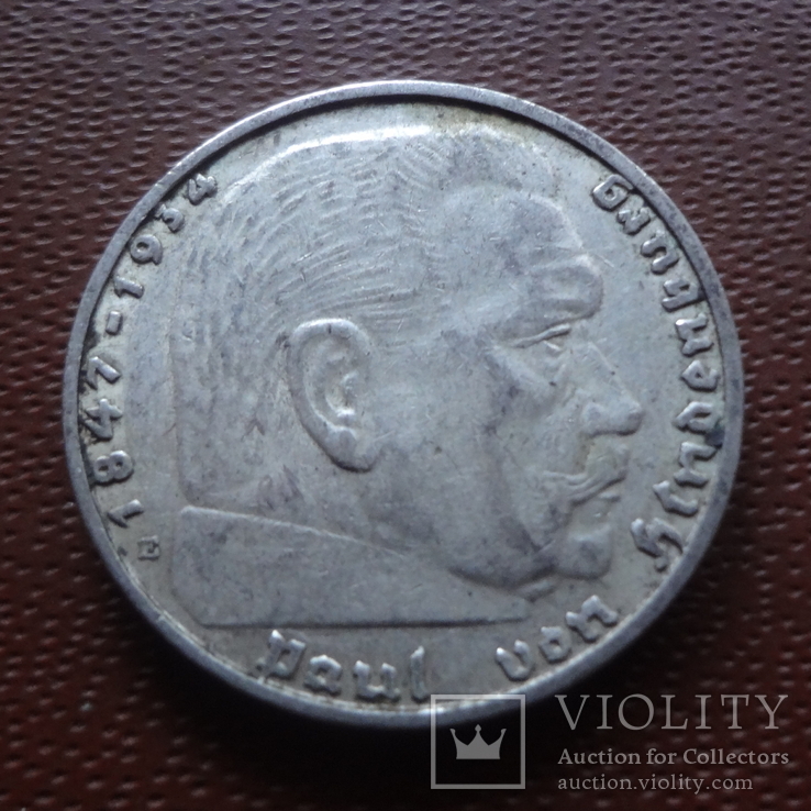 2 марки 1938  Е  Германия  серебро   (М.7.28)~, фото №4