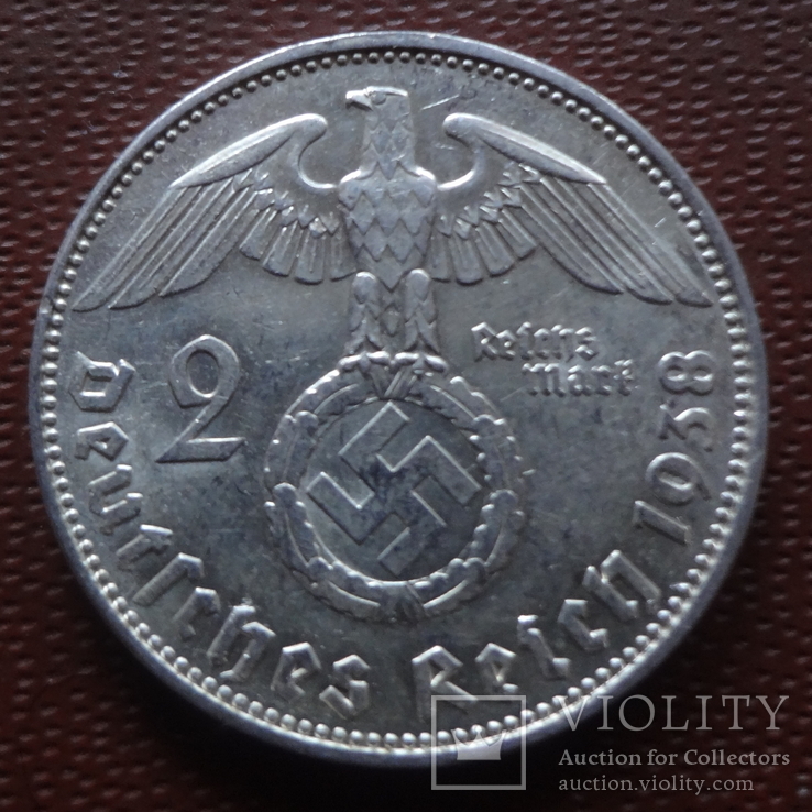 2 марки 1938 Е Германия серебро (М.7.32)
