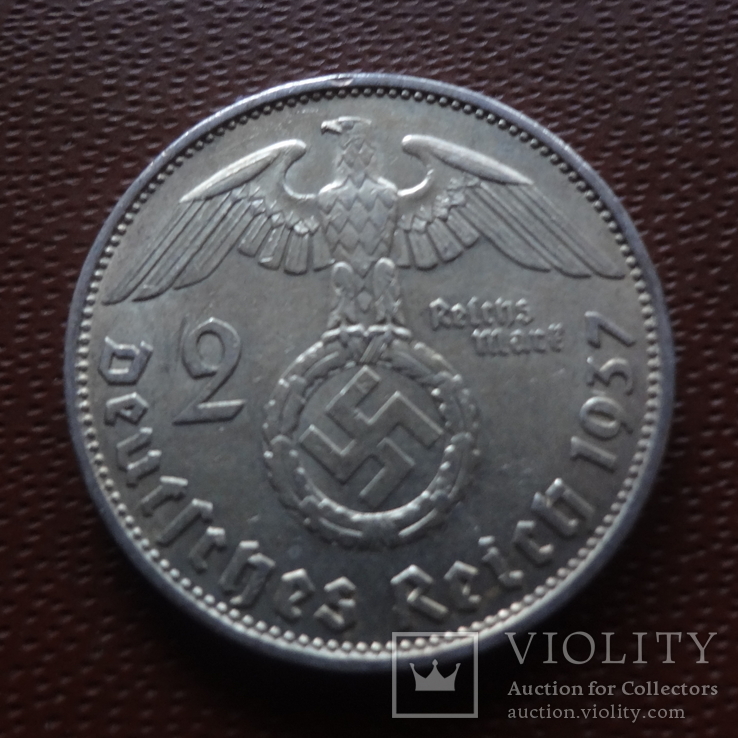 2 марки 1937  Германия  серебро   (М.7.34)~, фото №2