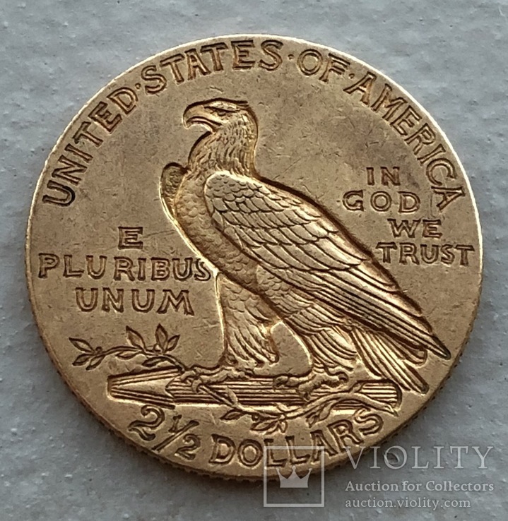 2,5 $ 1915 год США золото 4,16 грамм 900’, фото №3