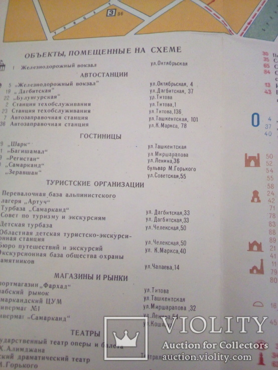 Самарканд, туристическая схема, изд, ГУГК 1975г, фото №9