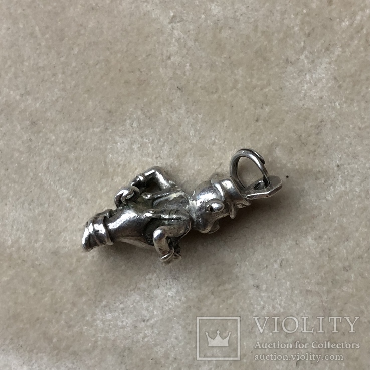 Винтажный серебряный кулон, поросёнок Disney, фото №8