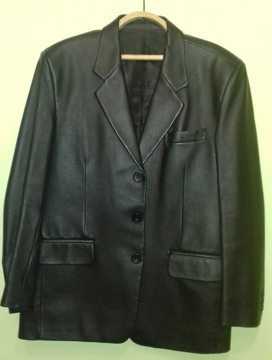 Кожаный пиджак XL, фото №2
