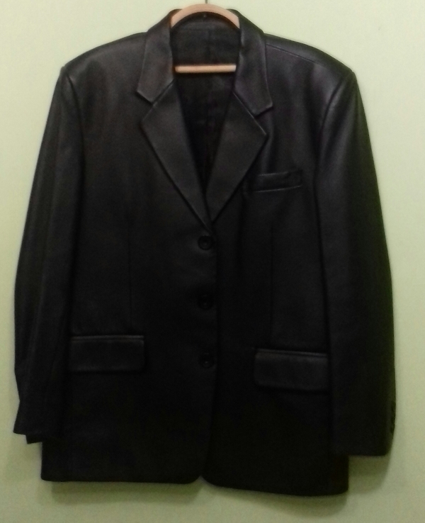 Кожаный пиджак XL, фото №3