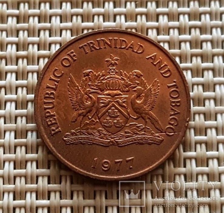Тринидад и Тобаго. 5 центов 1977 г. аUNC, фото №3