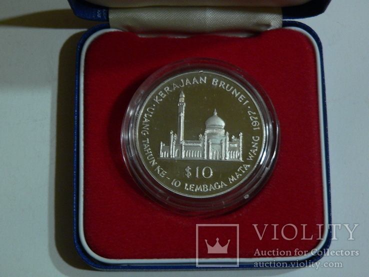 Бруней, 10 лет Валютному Совету - серебро, 10 долларов, фото №4