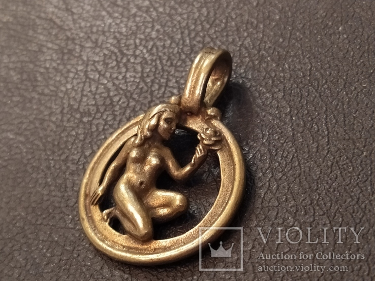 Дева коллекционная миниатюра брелок кулон бронза, фото №4