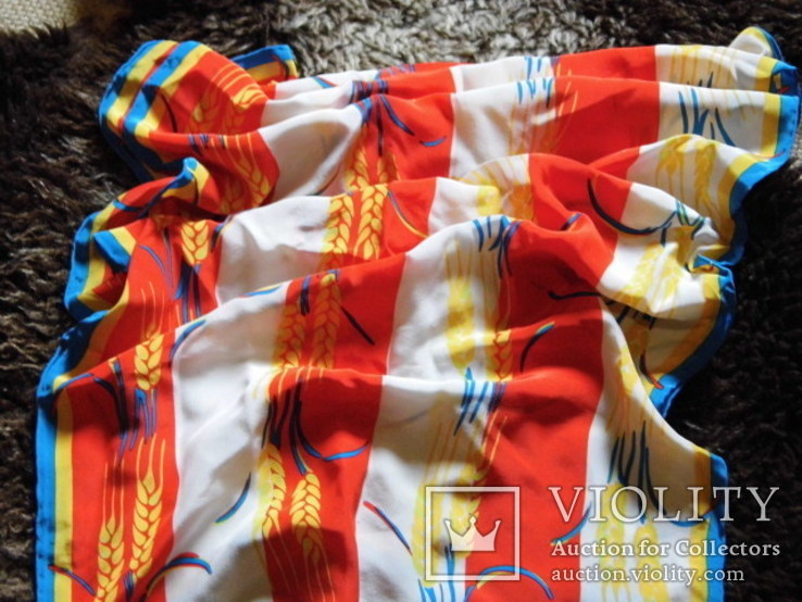 Шелковый шарф "колоски", 100% шелк., фото №3