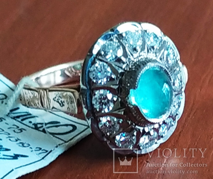 Перстень с изумрудом и брильянтами, фото №2