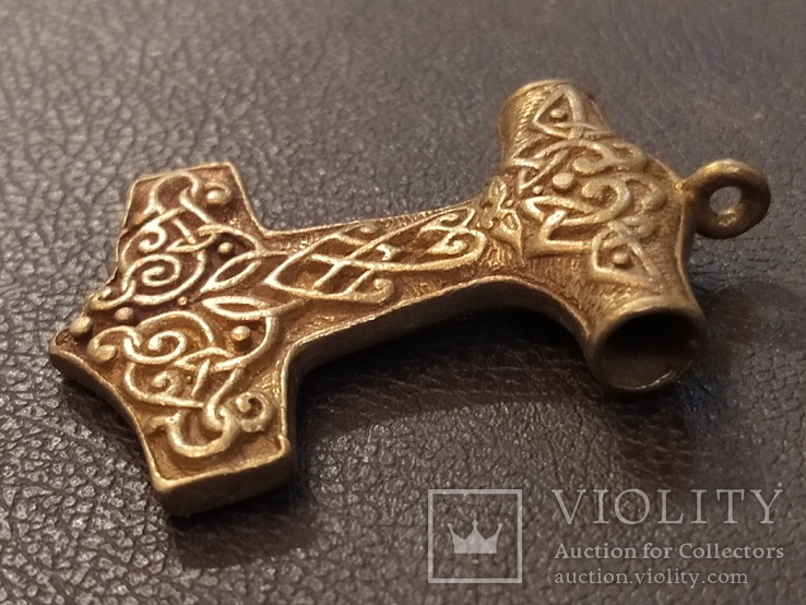 Викинг Тор Молот Руна коллекционная миниатюра бронза брелок кулон, фото №5