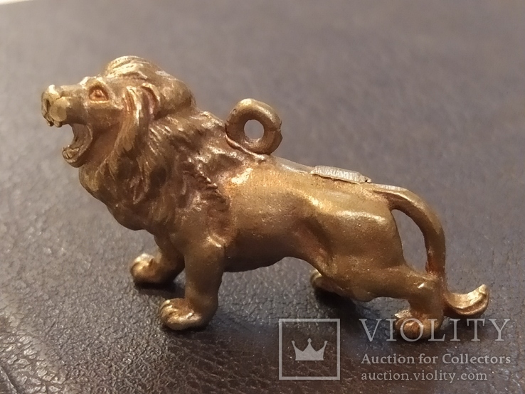 Лев рычащий кулон бронза брелок коллекционная миниатюра, фото №5