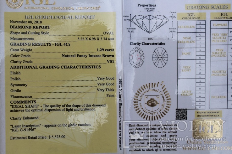 Золотое кольцо с Бриллиантами 1.55ct VS1,сертификат., фото №8