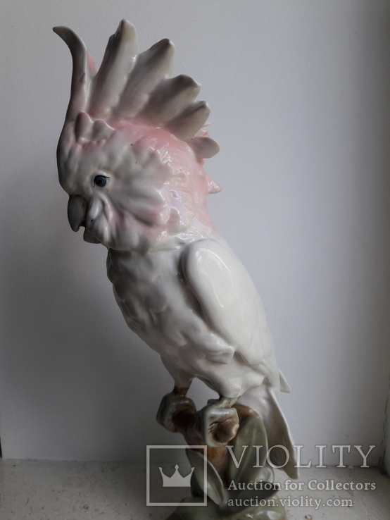 Попугай Какаду, Royal Dux,  пер. пол. 20 в В; 38 см., фото №3