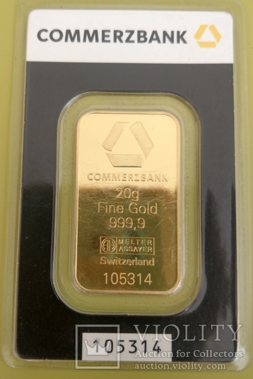 Слиток золота 20 грамм АU 999,9 пробы