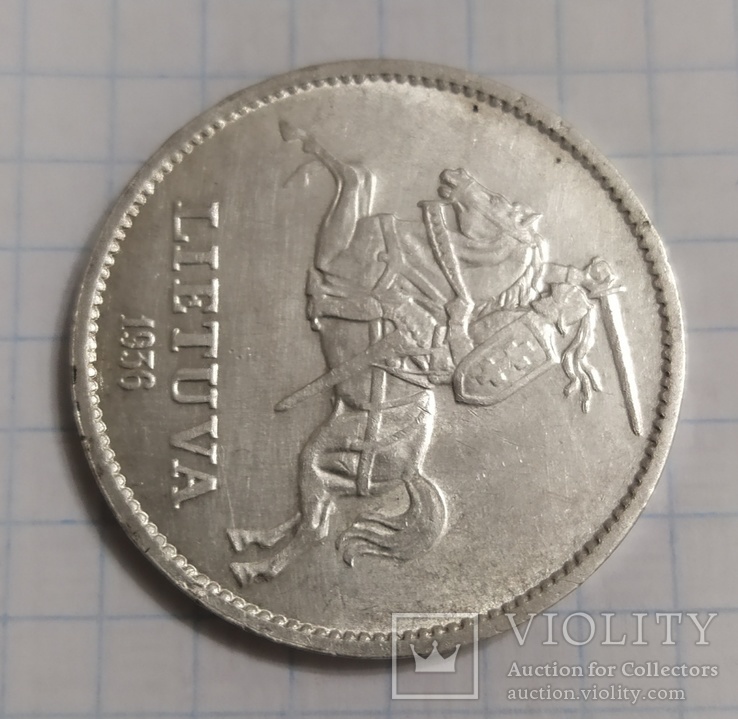 Монета 10 Desimts litu 1936 год., фото №5