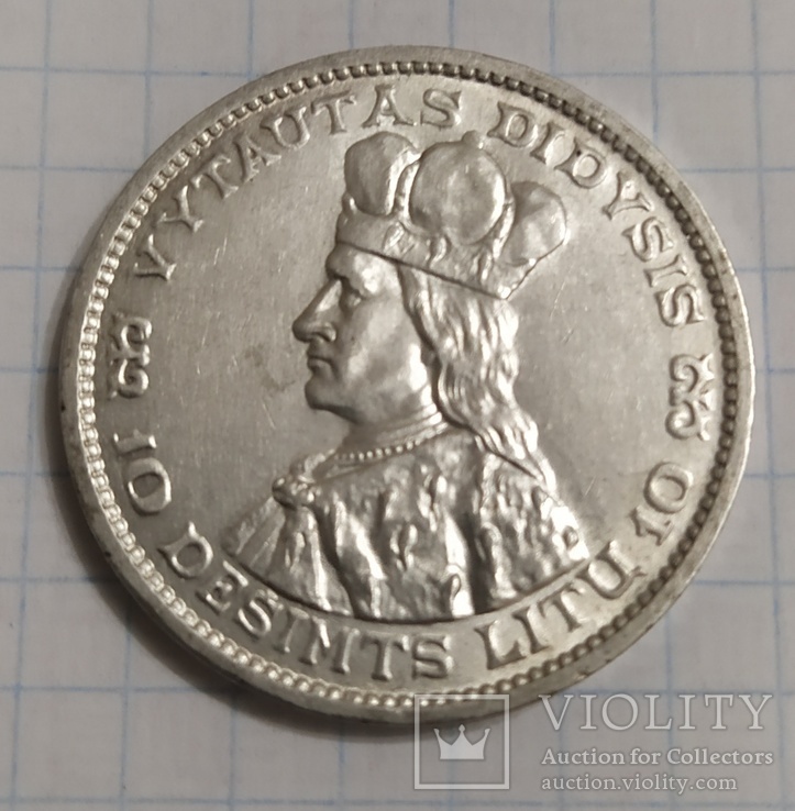 Монета 10 Desimts litu 1936 год., фото №2