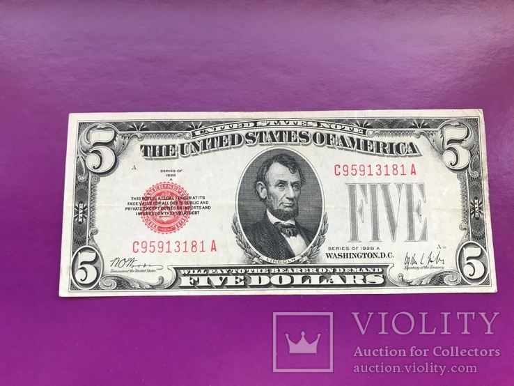 5 долларов США 1928 А, фото №2