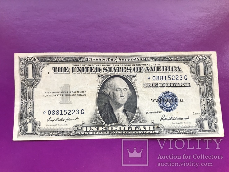 1 доллар США 1935 F замещение звезда, фото №2