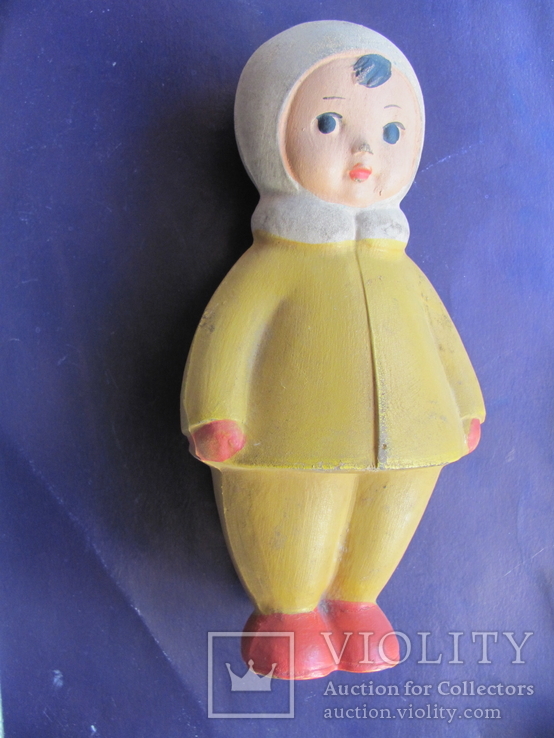 18 см,девочка резиновая кукла пищалка, СССР, клеймо, цена - 40 копеек