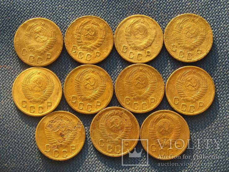 2 копеечные монеты 1934-1957 годов (11 монет), фото №3