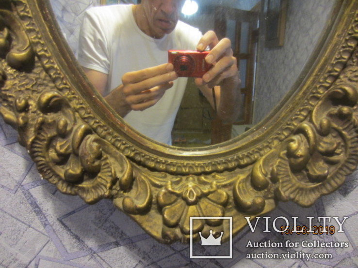 Настенное зеркало барокко дерево грунт 90 cm x 50 cm  винтаж, фото №6