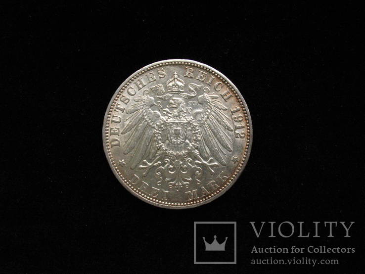 3 марки 1912 G, БАДЕН, Фридрих ІІ, фото №3