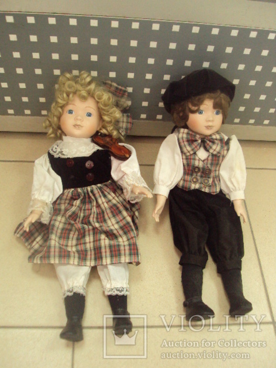 Фарфоровые куклы пара мальчик с девочкой, фото №2