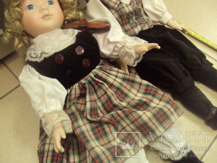 Фарфоровые куклы пара мальчик с девочкой, фото №5