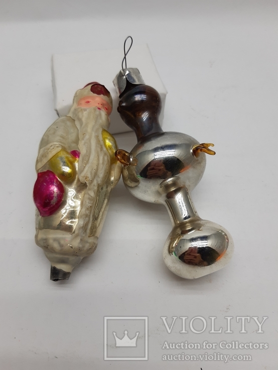 Лот елочных игрушек Лампа(Ваза) и Дед Мороз, СССР