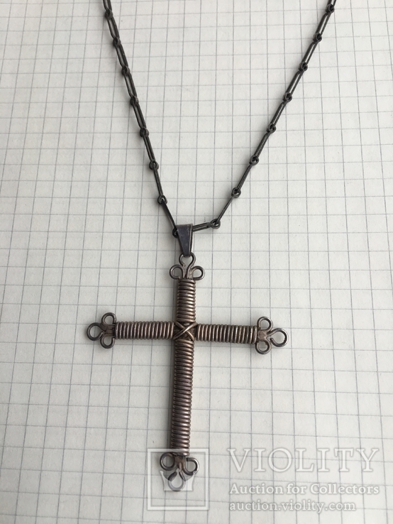 Крест на цепочке серебро
