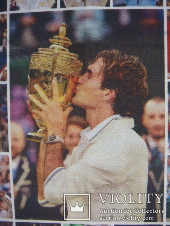  теннис,резиновая наклейка на ткани с фото Роджер Федерер-один из лучших теннисистов, фото №4