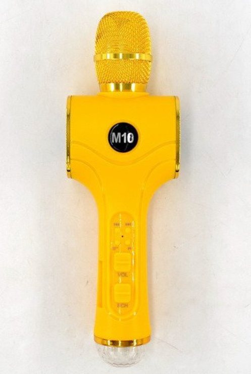 Беспроводной ручной караоке микрофон M10, 2х5Вт с яркой LED подсветкой, фото №3