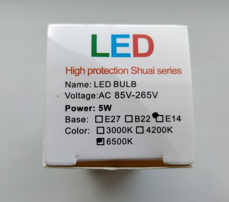 Лампочки LED 5W 6500K E14, 5 шт. + спіраль Maxus 20W 2700K E14, фото №5