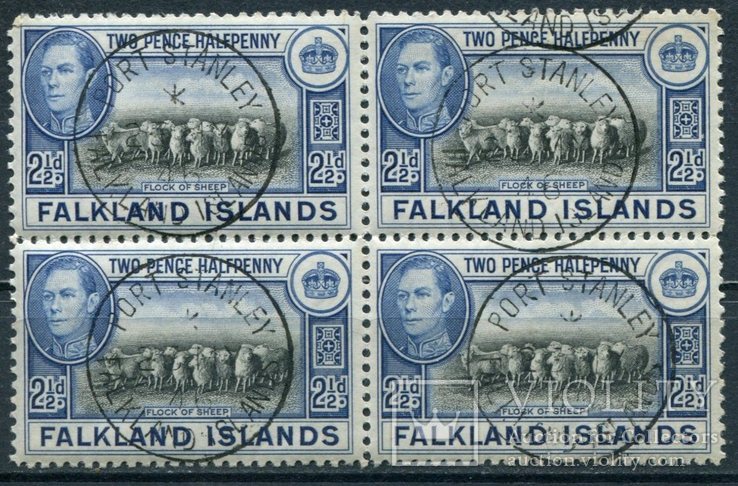 1938 Великобритания колонии Фолкленды кварт гашение Порт Стенли