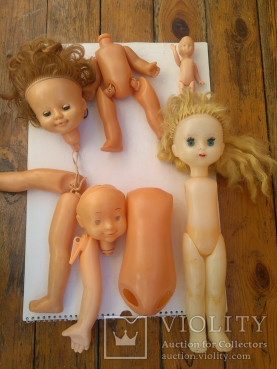 Набор запчастей от пластмассовых кукол на резинках СССР