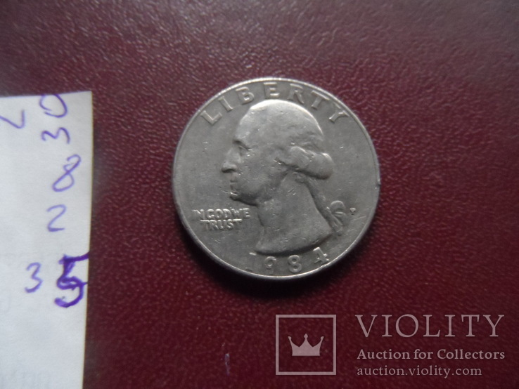 25 центов 1984  D  США  (8.2.35)  ~, фото №4