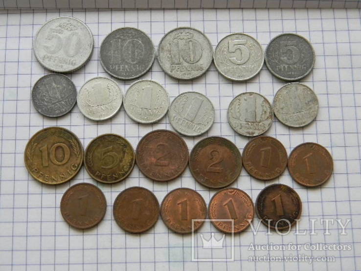 Монеты Германии-22шт. ( ГДР,ФРГ).