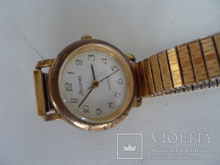 Часы Albanes кварцевые с браслетом,позолоченные, фото №3