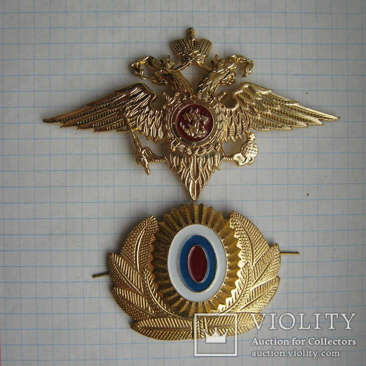 Милиция Россия РФ 1999-2013 на фуражку: орел на тулью, венец на околиш, фото №3