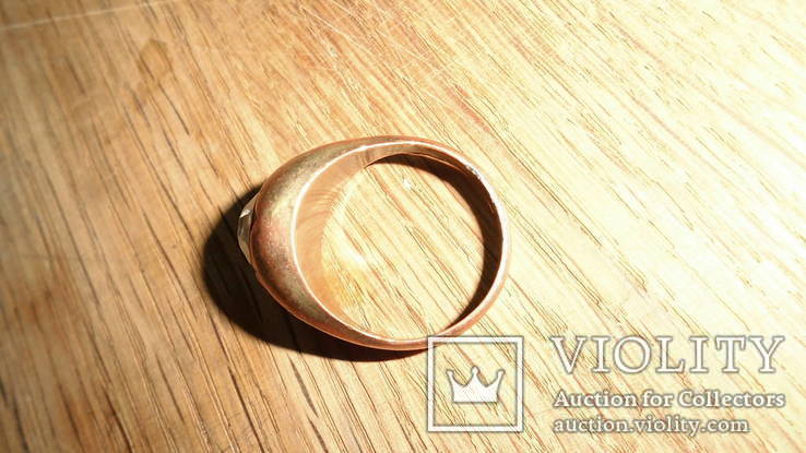 Солдатский медный перстень с камнем Германия, фото №10