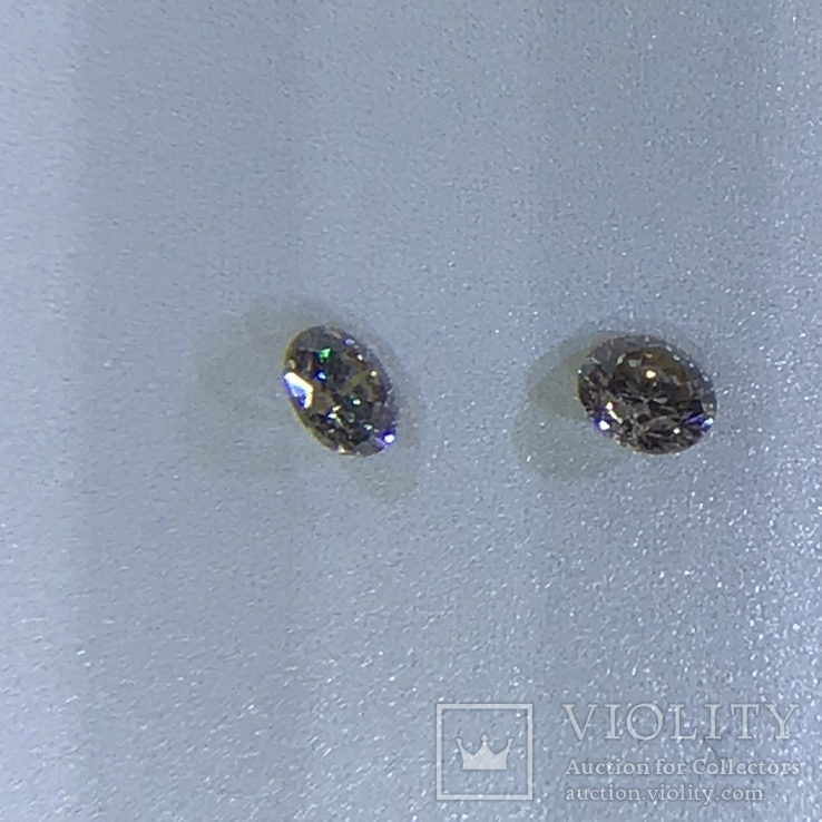 Пара коричневых бриллиантов 0.39ct, фото №3