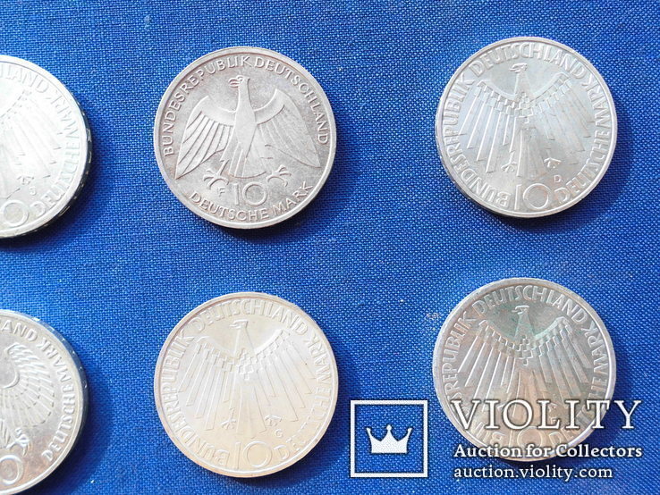 Полная коллекция памятных серебряных монет Олимпиада 1972 в Мюнхене. 10 Марок 20 шт, фото №12