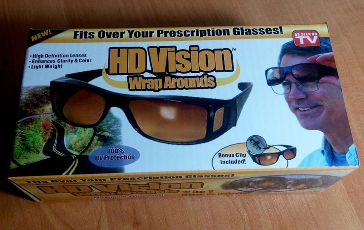 Очки антиблик, антифары для водителей HD vision Glasses 2в1, фото №3